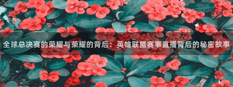 cba在线绿茵直播：全球总决赛的荣耀与荣耀的背后：英雄联盟赛事直播背后的秘密故事
